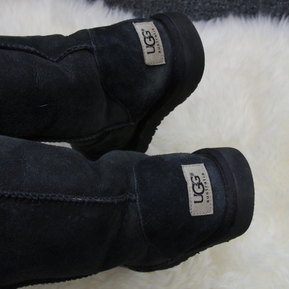 Rare UGG Classic Tall Black Metallic Shimmer Boots - Picture 5 of 8